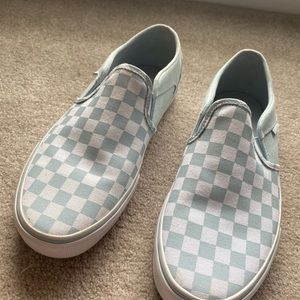 Blue and white checkered vans